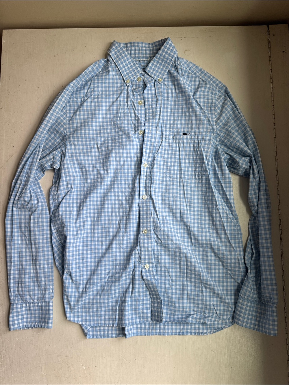Vineyard Vines Light Blue Gingham Button-Down Shirt